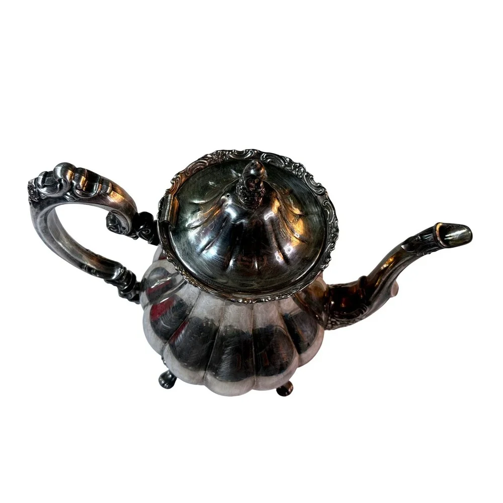 Vintage MCM Silverplate Coffee Pot Ornate‎ Victorian Style Teapot Decorative